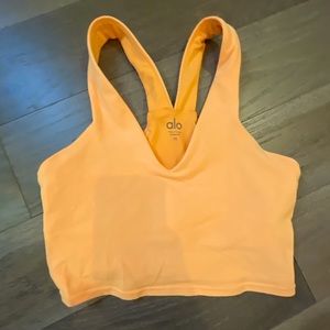 Orange Alo cropped V neck workout tank!